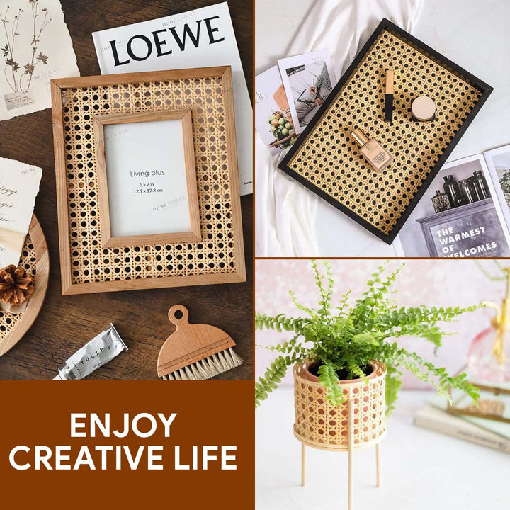 18 Width Rattan Cane Webbing Roll 18 Inch x 5 Feet Hexagon Weave 1/2 Inch Pre-Woven Cane Mesh Net Open Weave Wicker Cane Webbing Rattan Sheets Natural Material for Cabinet Chair (5 Feet)