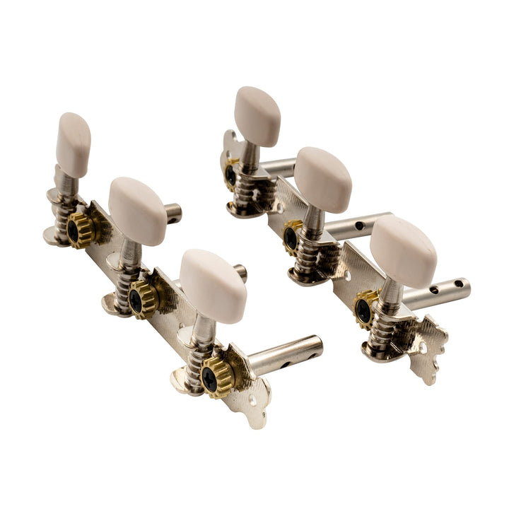 3+3 Short Acoustic Guitar Tuning PegsKeys Machine Heads Tuners Set for Folk Guitar,Nickel