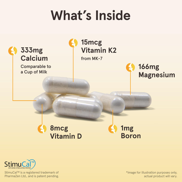 Bone Up for Bone Density and Skeletal Nutrition, Includes D3, K2 (as MK-7), and Calcium, 120 Capsules Vitamin D3, K2 Supplements, Up to a 20-Day Supply