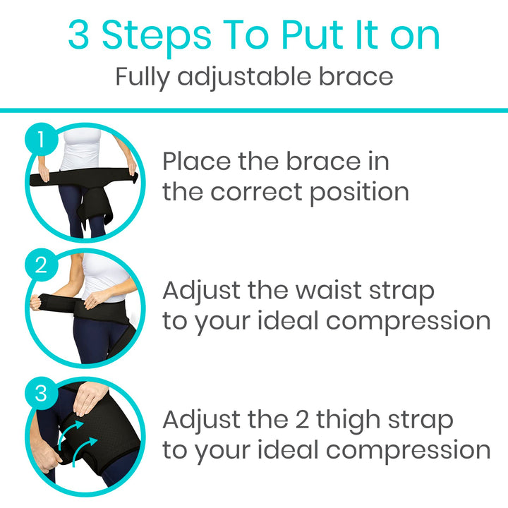 Hip and Groin Brace - Sciatica Brace - Bursitis Hip Pain Relief for Women and Men - Hip Flexor Compression Wrap Support - Thigh, Hamstring Recovery for Joints, Nerve Pulled Muscles and Arthritis