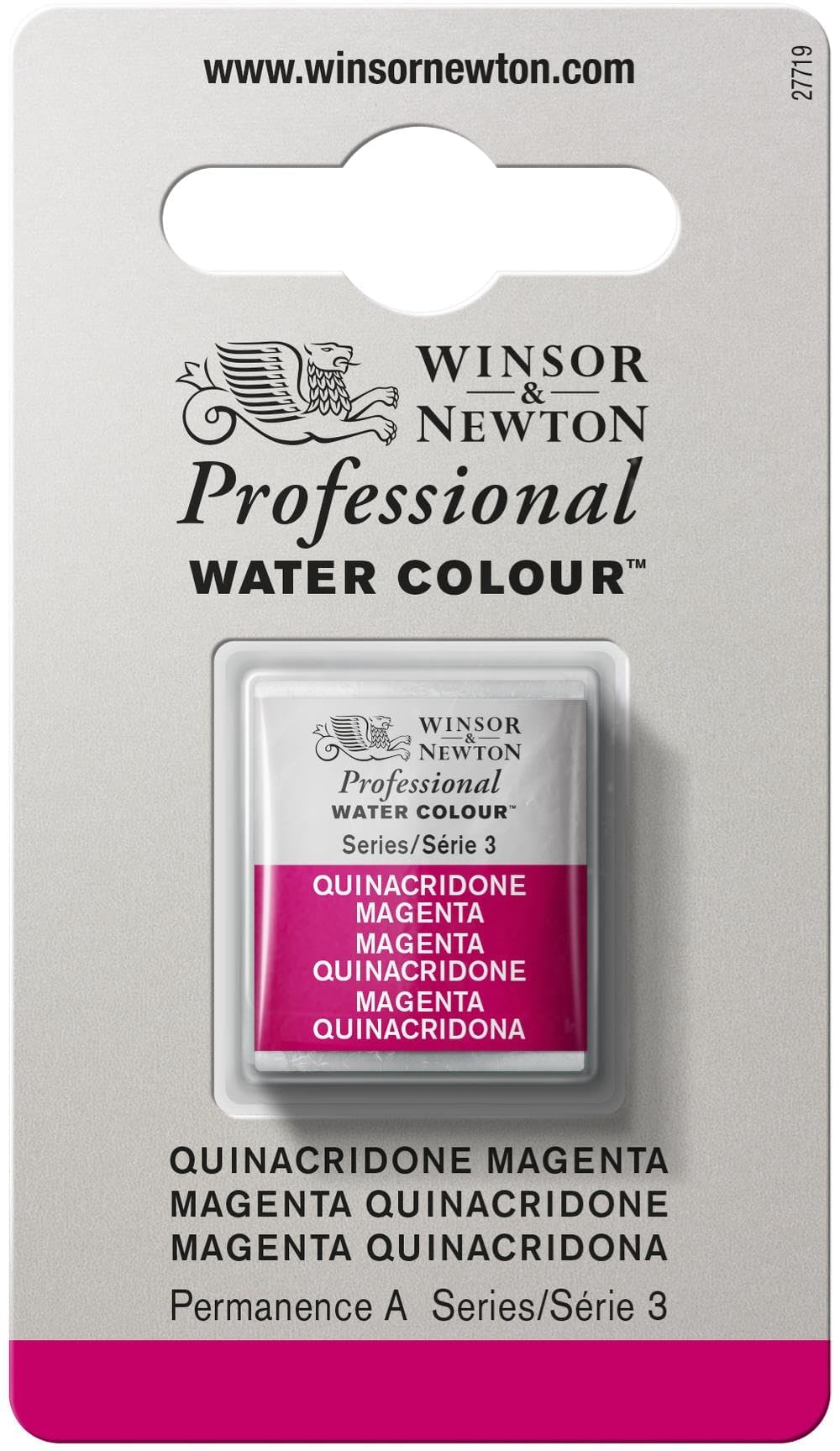 Winsor & Newton Professional Water Colour Paint, Half Pan, Quinacridone Magenta