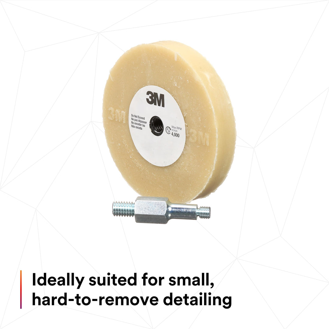 Stripe Off Wheel Adhesive Remover Eraser Wheel Removes Decals, Stripes, Vinyl, Tapes and Graphics 4” diameter x 5/8” thick 3/8-16 threaded mandrel 07498 Pack of 1