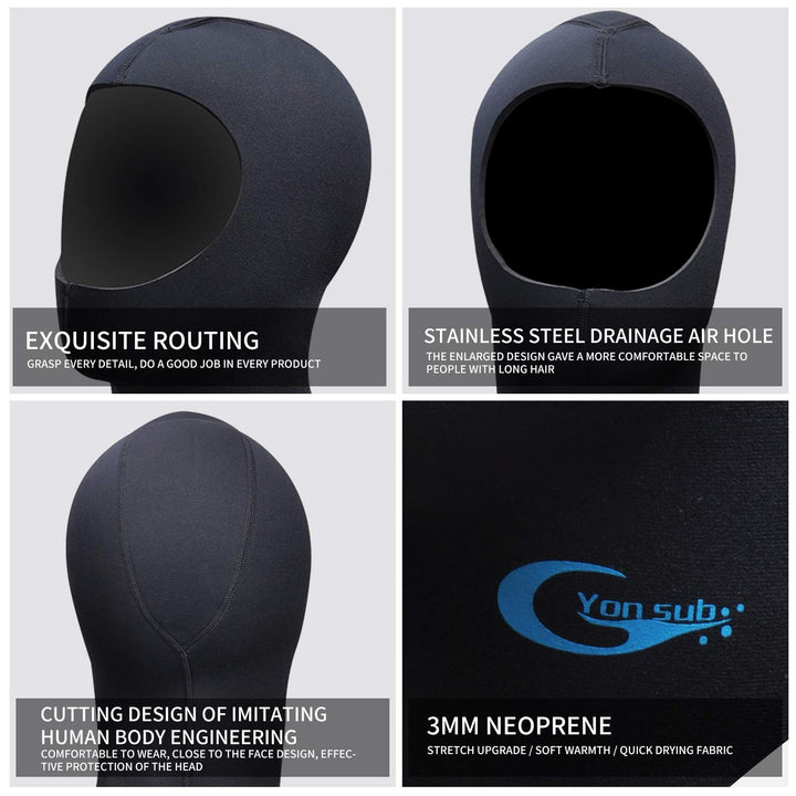 Diving Hood - Neoprene Wetsuit Dive Hood 3MM 5MM for Men Women Dive Cap Surfing Thermal Hood for Water Sports