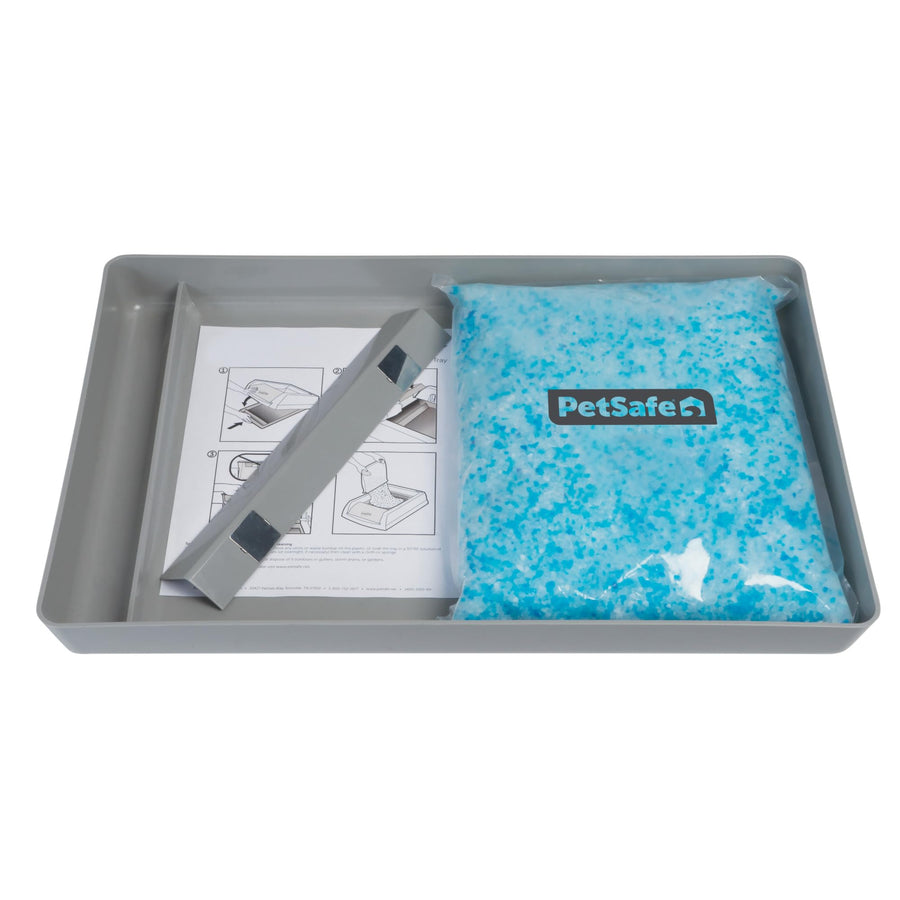 Official ScoopFree Crystal Reusable Tray - Compatible with ScoopFree Crystal Automatic Self-Cleaning Litter Boxes, Includes 4.3 lb of Premium Non Clumping Crystal Litter, Fresh Scent