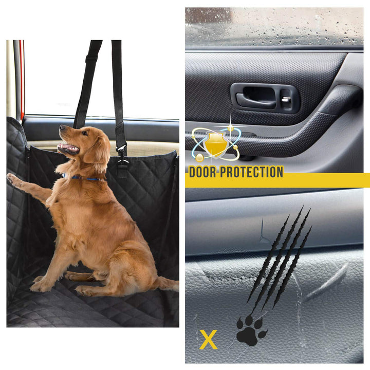 Dog Seat Cover for Back Seat, 100% Waterproof with Mesh Window, Scratch Prevent Anti-slip Dog Car Hammock, Standard
