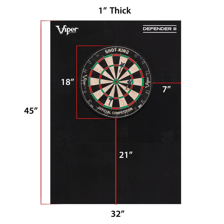 by GLD Products Defender III Extended Length Dartboard Surround Wall Protector, Black, One Size