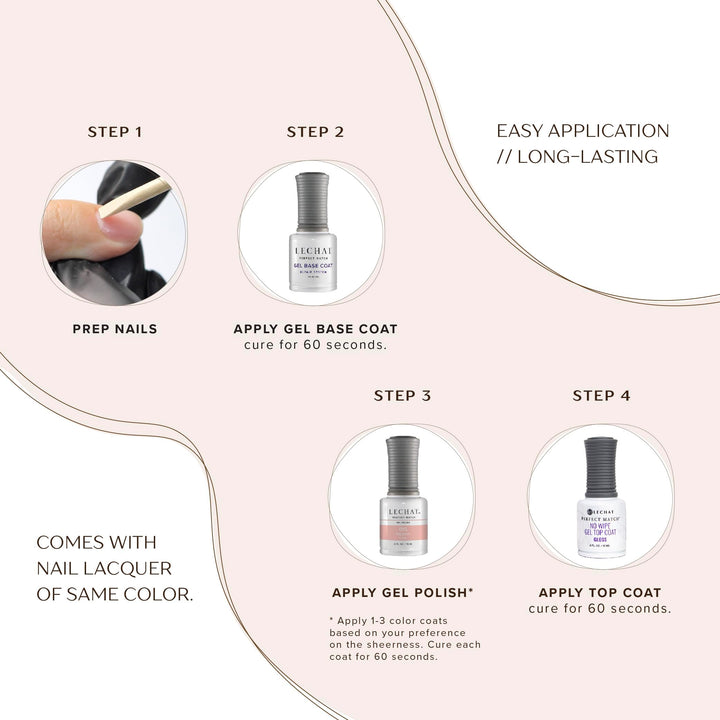 - Perfect Match Gel Polish - Pink Clarity - Watermelon Pink with Sheer Finish - (0.5 Ounce) - Easy Application - Soak Off Formula - Superior Quality