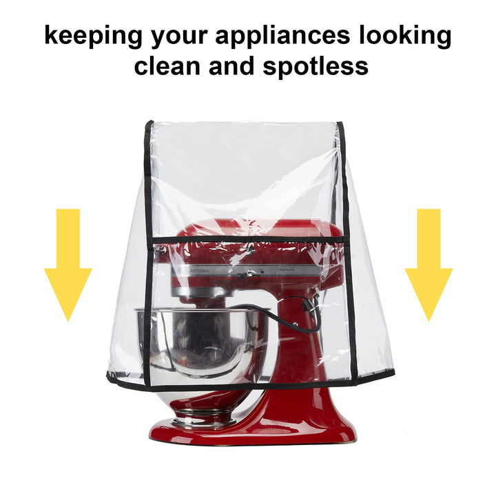 Kitchen Mixer Cover, Clear Mixer Covers, Stand Mixer Accessories, Mixer Dust Cover Fits Fits All Tilt Head & Bowl Lift Compatible 5-8 Quart Models