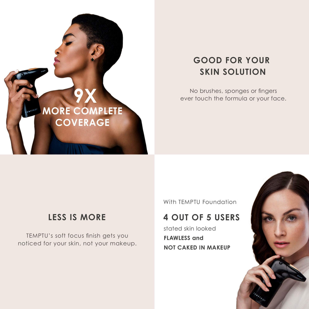 Air Airbrush Starter Kit: Cordless Professional At-Home Airbrush Makeup Travel-Friendly Anti-Aging, Long-Wear, Buildable Foundation For Healthy Skin, Black Temptu Air, 6.5N Olive Nude