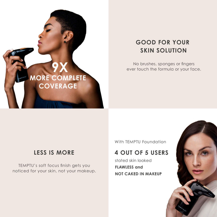Air Airbrush Starter Kit: Cordless Professional At-Home Airbrush Makeup Travel-Friendly Anti-Aging, Long-Wear, Buildable Foundation For Healthy Skin, Black Temptu Air, 6.5N Olive Nude