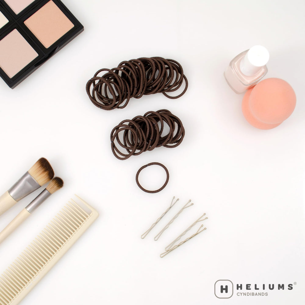 Small Hair Ties - Dark Brown - 1 Inch Hair Bands, 2mm Hair Elastics For Thin Hair and Kids - No Damage Ponytail Holders in Neutral Colors - 48 Count