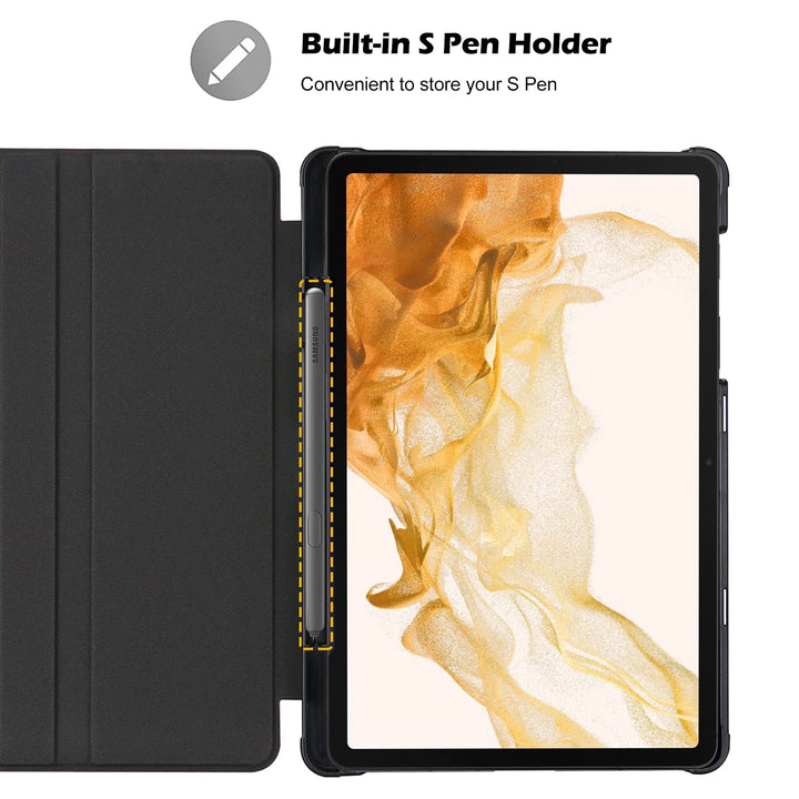 Case for Galaxy Tab S7 FE 5G 2021/S8 Plus 2022/S7 Plus 2020 12.4 inch with S Pen Holder, Smart Cover for 12.4 Samsung Galaxy Tablet (SM-X800 X806 T730 T736 T970 T975 T976 T978) -Black