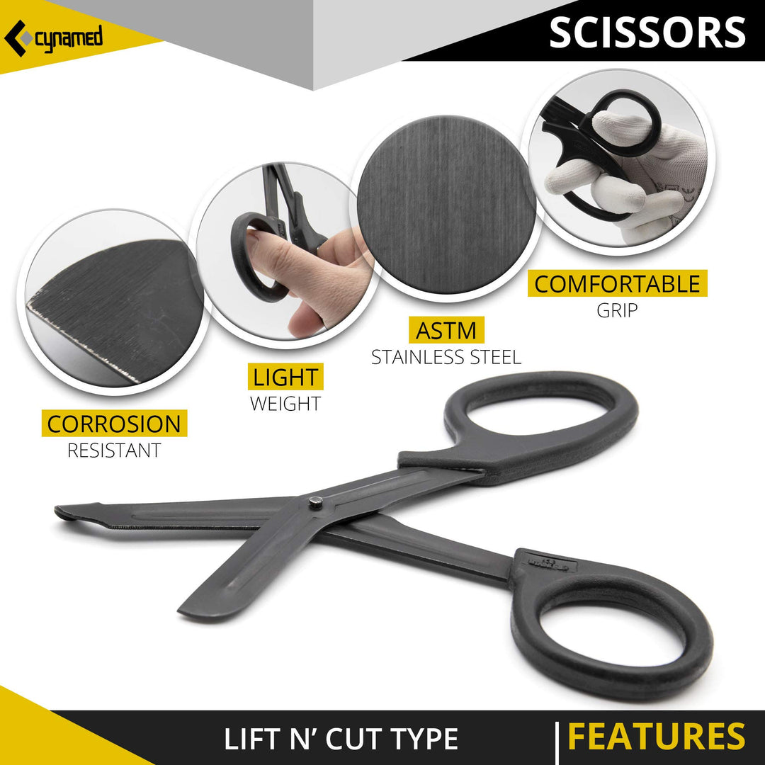 Trauma Shears - Safety Medical Scissors with Blunt Tip and Serrated Blade - Tough and Durable Japanese Stainless Steel - Light and Comfortable Grip - Hospital, Nurse, EMT Tool (1 Each)