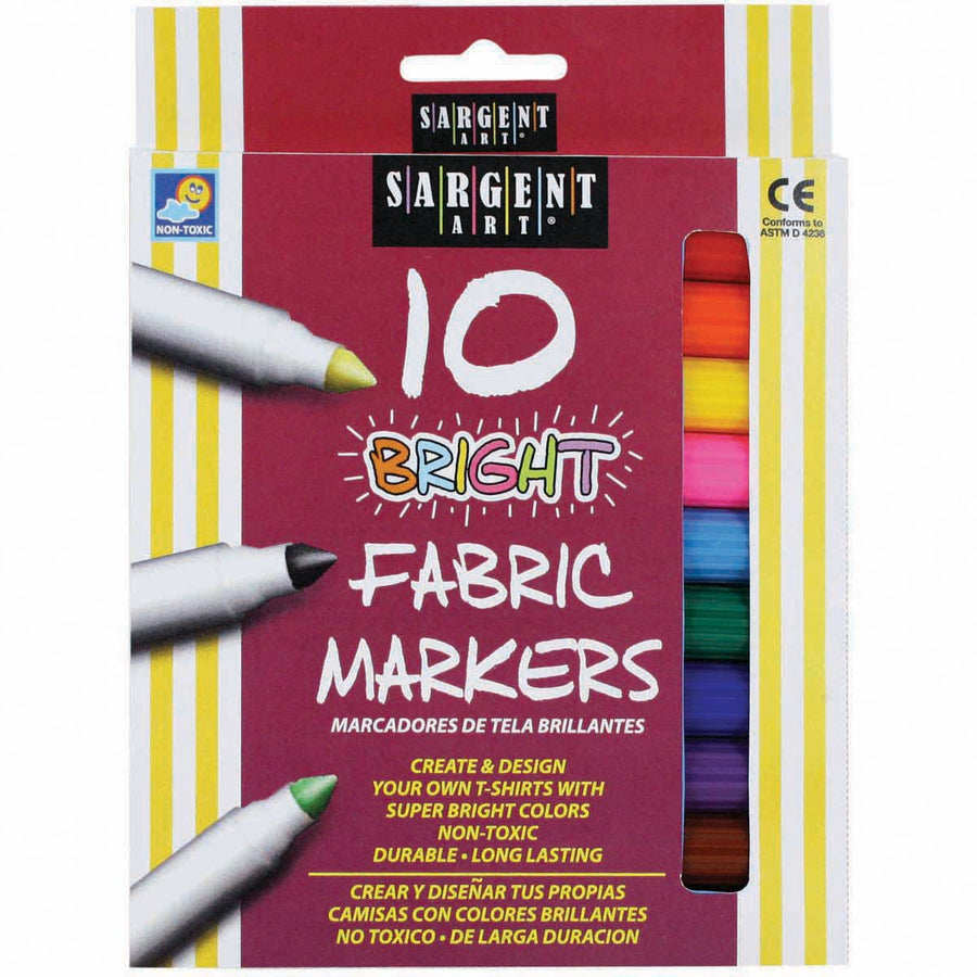 22-1568 10-Count Bright Fabric Markers, Colors may vary