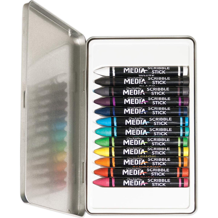 MDA54733 Dina Wakley Media Scribble Sticks 12/Pkg, 1 Count (Pack of 1)