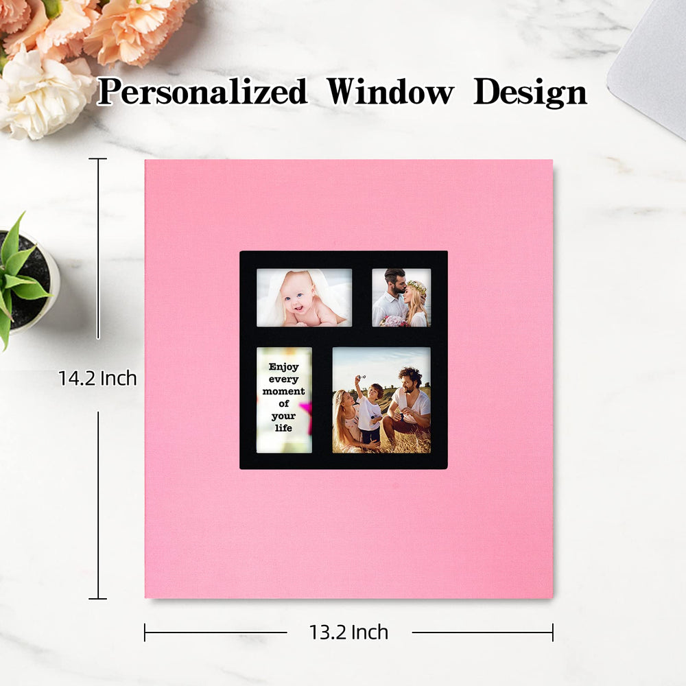 Photo Album 4x6 1000 Photos Linen Hardcover Large Capacity for Family Wedding Anniversary Baby Vacation (Pink, 1000 Pockets)
