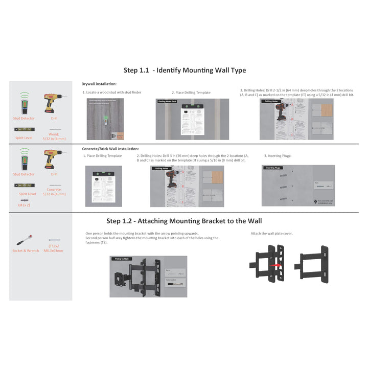 Full Motion Articulating TV Monitor Wall Mount for 26 to 55 TVs and Flat Panels up to 80 Lbs, Black