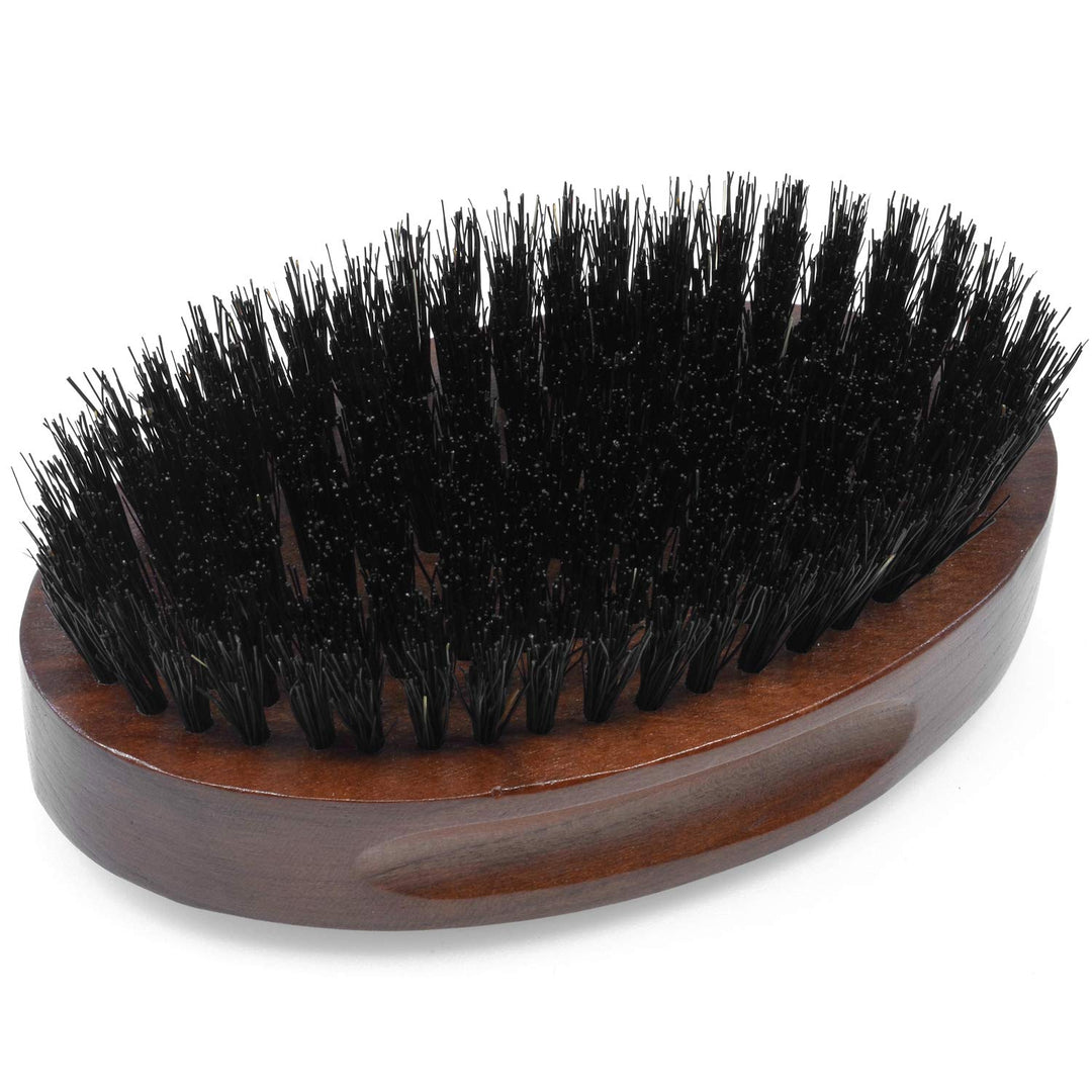 Murai by Giorgio GM1F Military Oval Hair Brush for Beard Care - Exfoliating Natural Boar Bristle Brush From the Murai Beard Kit for Men - The Refined Boar Bristle Brush for Mens Grooming