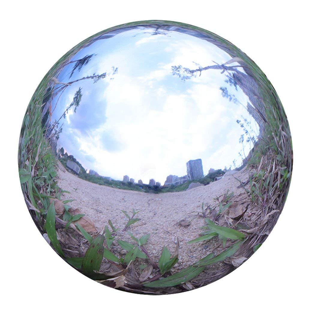 Durable Stainless Steel Gazing Balls Hollow Mirror Globe Floating Reflective Ball Polished Shiny Sphere for Home Garden Pond Outdoor Swimming Pool Decoration (8 Inch)