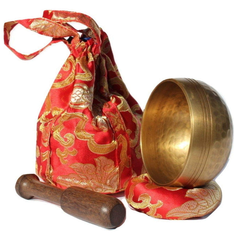 Andos Tibetan Singing Bowl Set Handcrafted in Nepal /Meditation Sound Bowl Set Helpful for Yoga Meditation Prayer Zen Chakra Healing Relaxation Therapy Mindfulness/Yoga Accessories/Bonus Gift Included