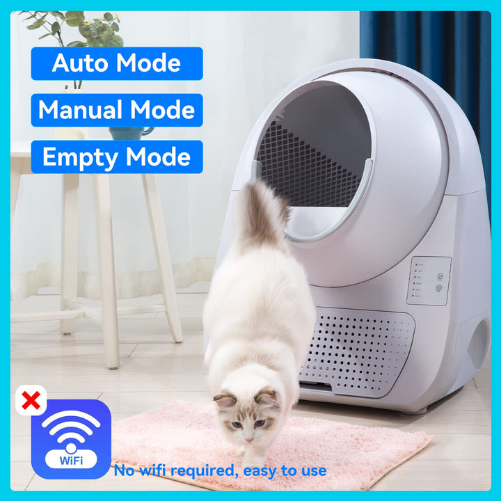 Self Cleaning Automatic Litter Box for Cats 3.3~22lbs,Double Odor Removal-Extra Large with 20 Liners&1 Carbon Filter Box Included -Smart Robot Cat Litter Box with 1 Bag of Cat Litter
