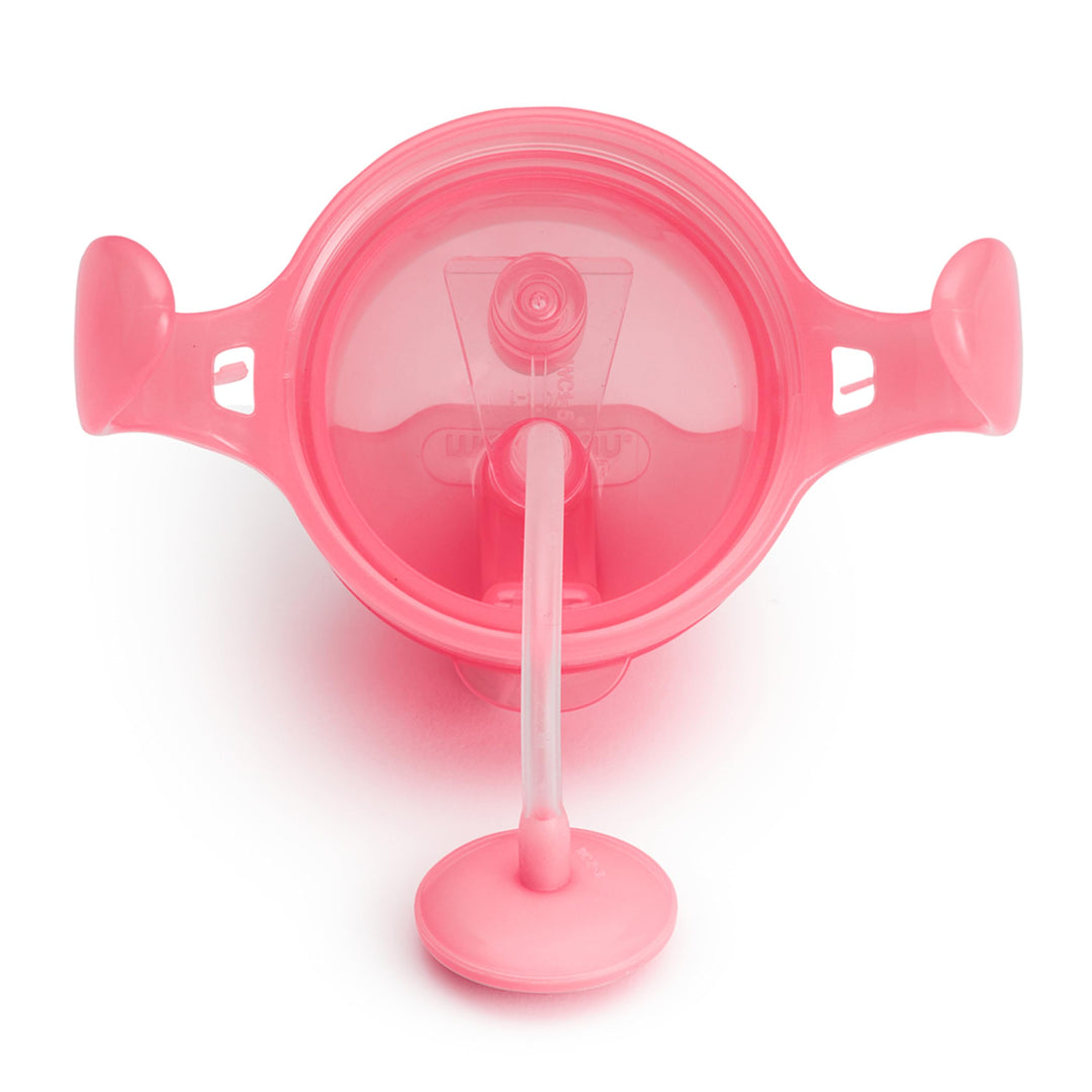 Any Angle Sippy Cup for Toddlers, Weighted Straw Trainer Cup with Click Lock Lid, 7 Ounce, Pink
