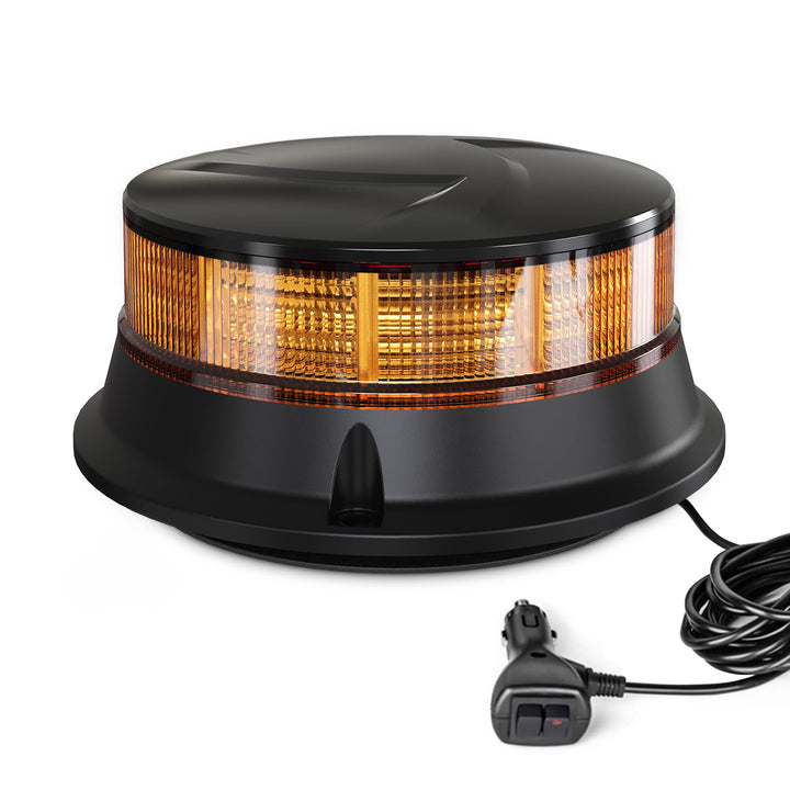 Amber Beacon Light 4.2Inch, 7 Flashing Modes Safety Warning Lights Magnetic, LED Emergency Strobe Lights for Vehicles, Caution Hazard Lights for Truck Tractor Golf Carts Snow Plow Postal Cars