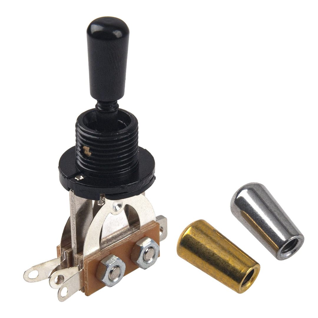 1Set Guitar Toggle Switch 3-way Pickup Selector with Metal Tip and RHYTHM TREBLE Plate Compatible with Gibon Epiphone Les Paul Electric Guitar Parts Pickup Selector kit (Black)