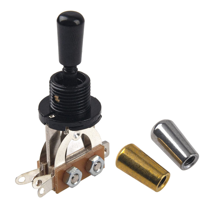 1Set Guitar Toggle Switch 3-way Pickup Selector with Metal Tip and RHYTHM TREBLE Plate Compatible with Gibon Epiphone Les Paul Electric Guitar Parts Pickup Selector kit (Black)