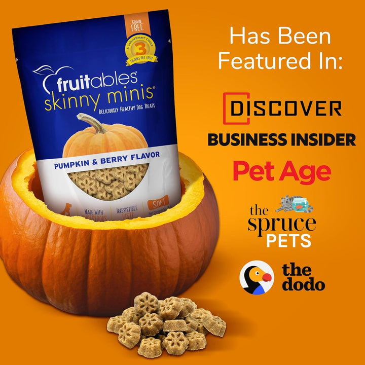 Skinny Mini Dog Treats, Healthy Pumpkin Treat for Dogs, Low Calorie & Delicious, Puppy Training, Free of Wheat, Corn and Soy, Made in the USA, Rotisserie Chicken Flavor, 5oz
