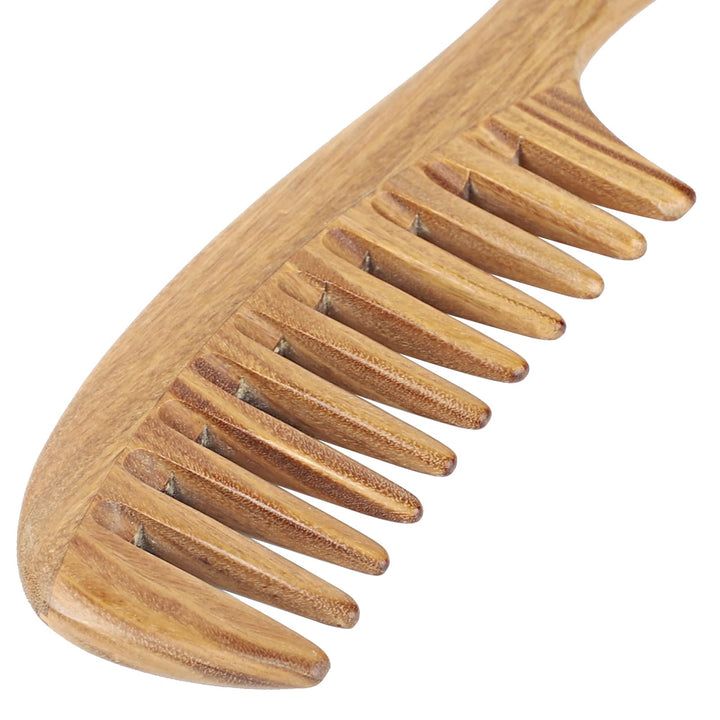 Handmade Sandalwood Hair Combs Set - Anti-Static Scented Wooden Wide Tooth and Fine Tooth Combs for Natural Hair Detangling