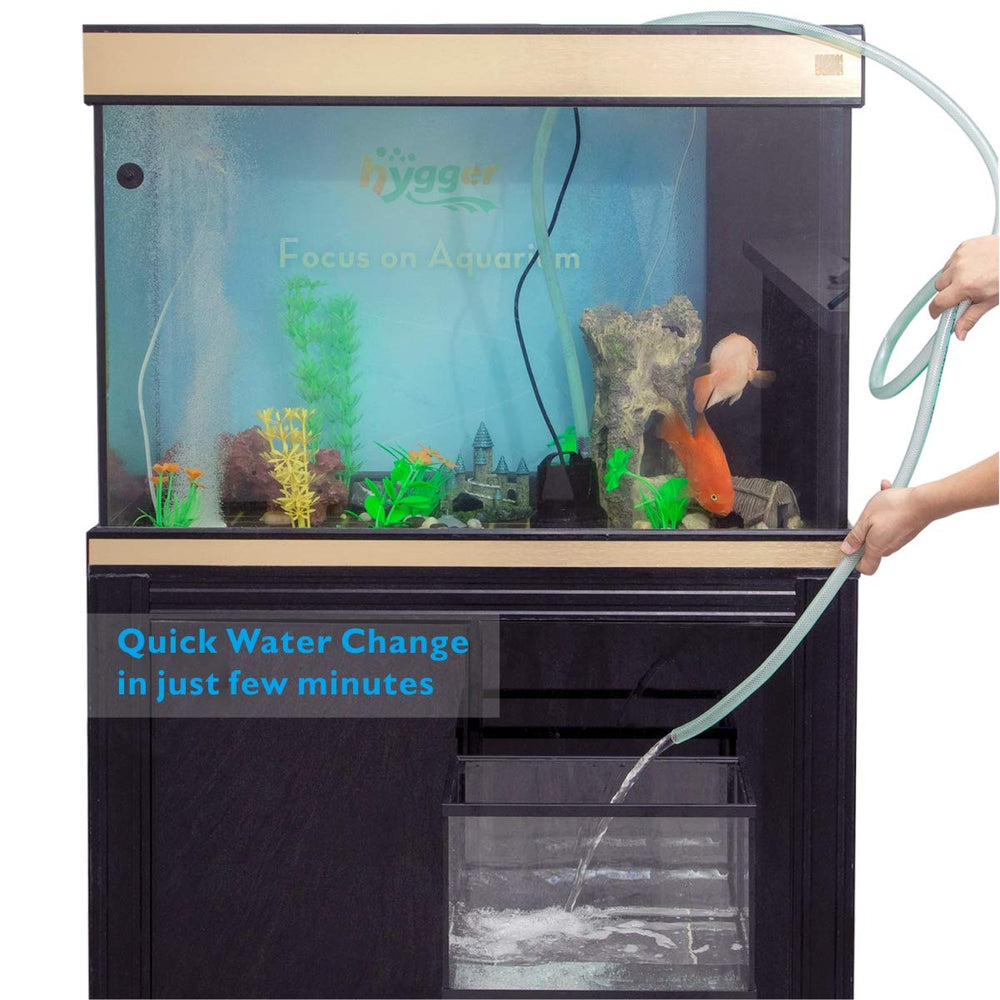 400 GPH Quick Water Change Aquarium Pump Submersible Fountain Water Pump Fish Tank Pond Drain Transfer Pump with 2 Adaptors