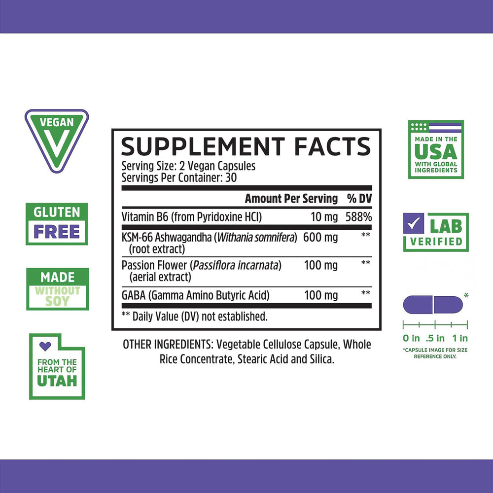 Zhou Nutrition CALM NOW Soothing Support Supplement, Herbal Blend Crafted To Keep Busy Minds Relaxed