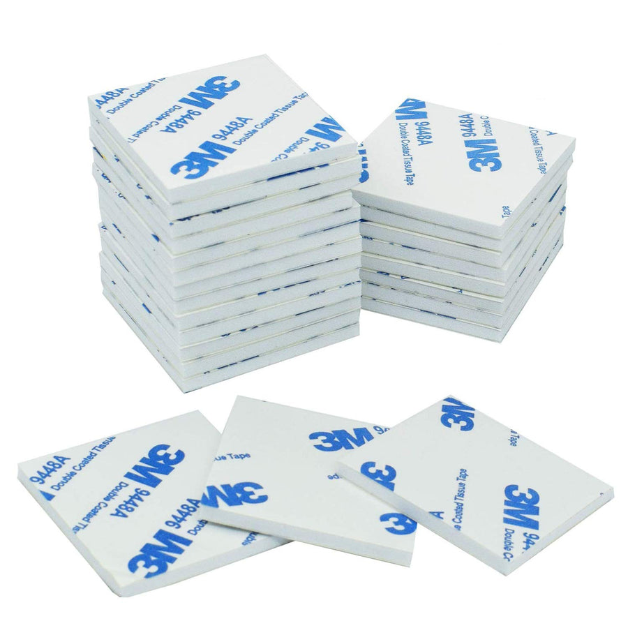 100 Pieces 3m Double Sided Sticky Pads Super-Sticky Adhesive Foam Pads | 26 x 26 x 2mm Mounting Adhesive Pad Tap | Square,White