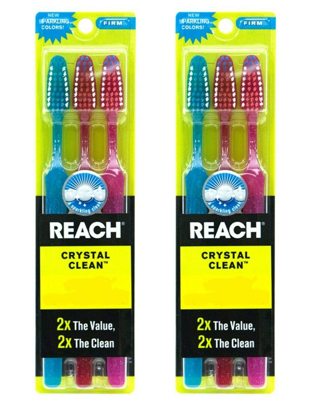 Reach Toothbrush Crystal Clean Firm 3 pack(pack of 2) Total 6 Brushes