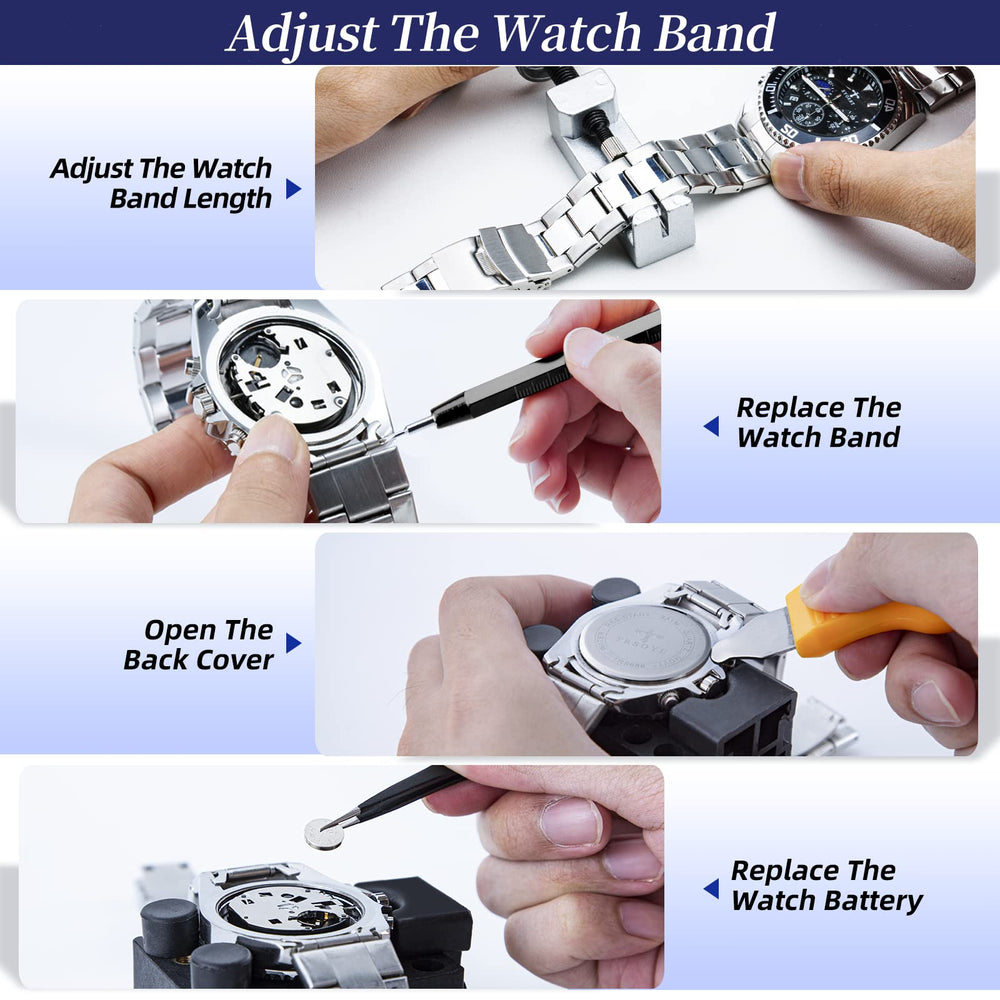 Watch Repair Kit, Professional Watch Battery Replacement Tool, Watch Link & Back Removal Tool, Spring Bar Tool Set with Carrying Case for Men Women