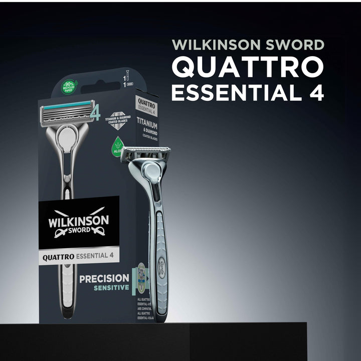 Sword Quattro Titanium Sensitive Razor Blades - Pack of 8 Blades