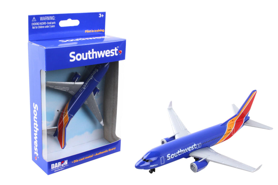 Toy Airplane – Southwest Airlines – Die-Cast Metal Model Airplane Toy with Plastic Parts for Kids Ages 3+