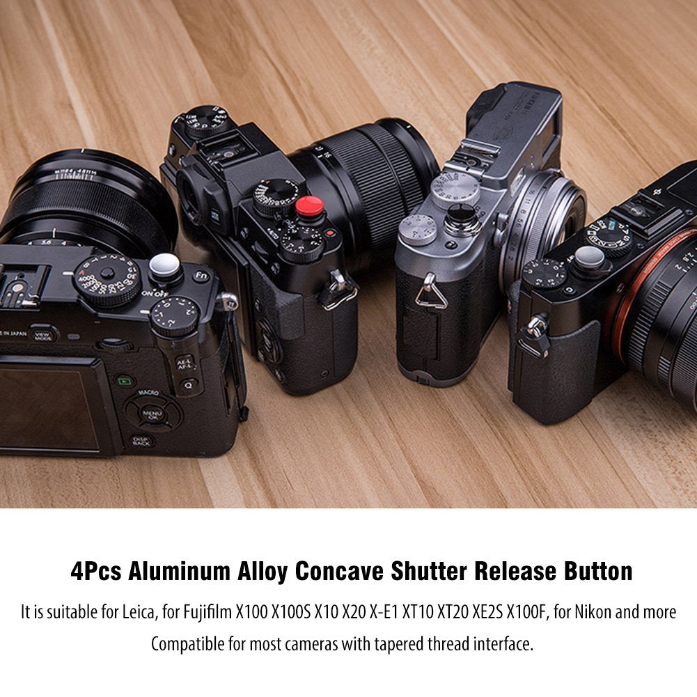 4Pcs Aluminum Alloy Concave Shutter Release for Fujifilm X100 X100S X10 X20