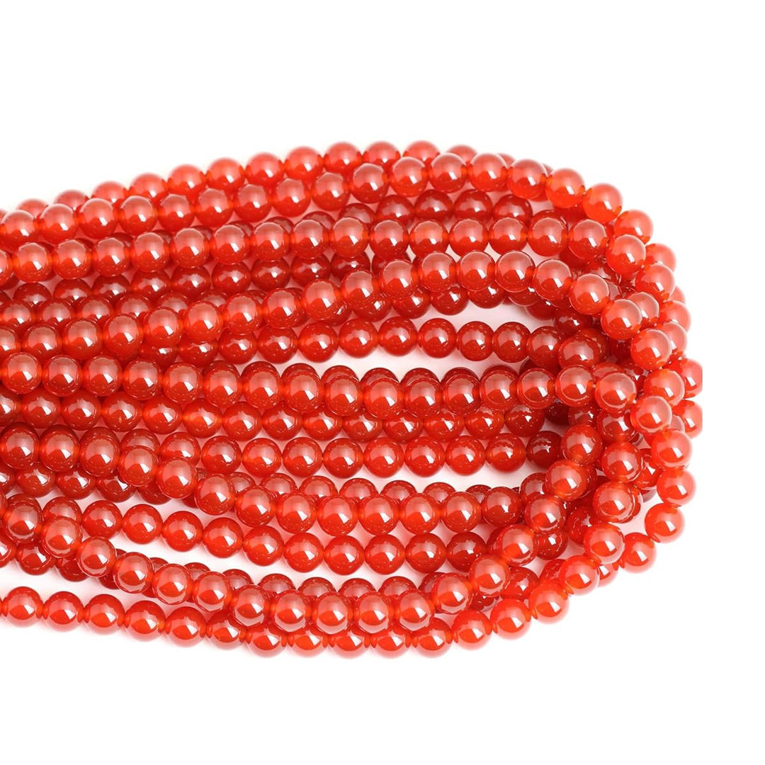 45pcs 8mm Natural Red Agate Beads Round Loose Gemstone Beads for Jewelry Making DIY Bracelet Necklace