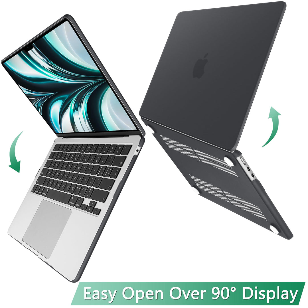 Compatible with M3 MacBook Air 13.6 inch Case 2022 2023 2024 A3113 A2681 M2 Chip, Plastic Hard Shell Case for MacBook Air 13.6 with Liquid Retina Display Fits Touch ID, Matte Black