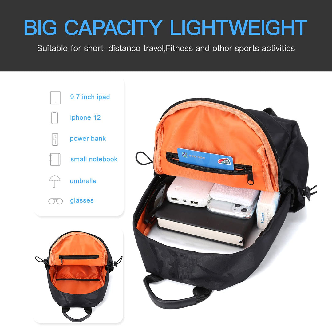 Men's Daypack Backpacks, Black, L