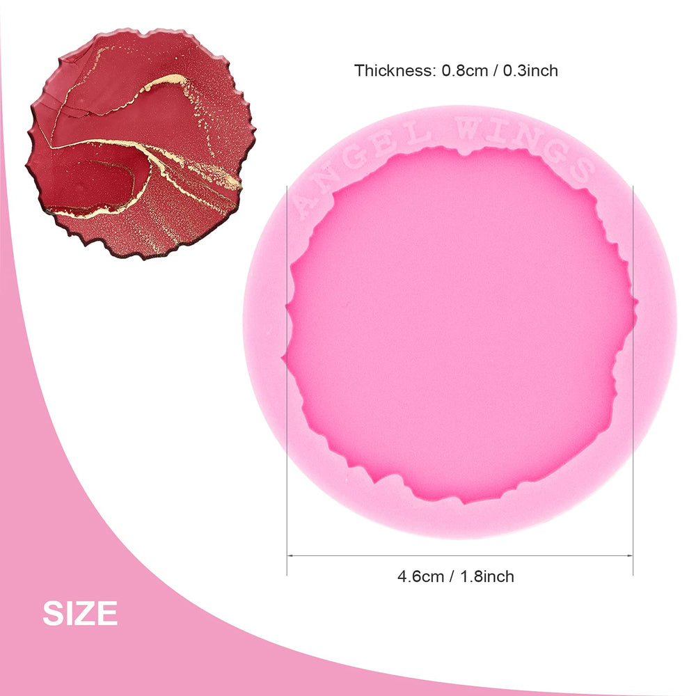 Shiny Glossy Irregular Round Shape Silicone Mold for 1.8 Inch/4.6cm Badge Reels Epoxy Craft Resin Mold Keychain Silicone Mould for DIY Handmade Jewelry Making Silicone Molds Polymer Clay Mold