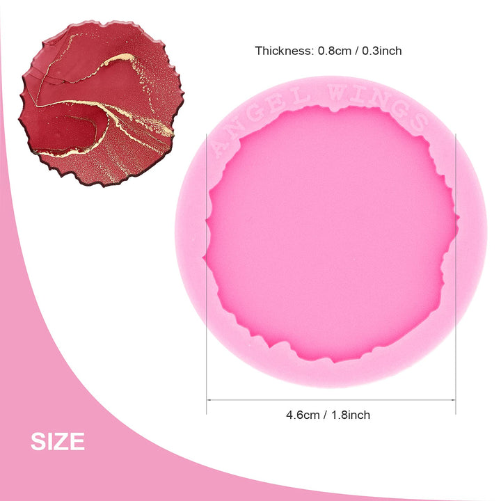 Shiny Glossy Irregular Round Shape Silicone Mold for 1.8 Inch/4.6cm Badge Reels Epoxy Craft Resin Mold Keychain Silicone Mould for DIY Handmade Jewelry Making Silicone Molds Polymer Clay Mold