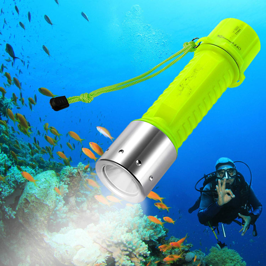 Professional 1100 Lumen Diving Flashlight Bright Submarine Light Scuba Safety Lights Waterproof Underwater Torch for Outdoor Under Water Sports