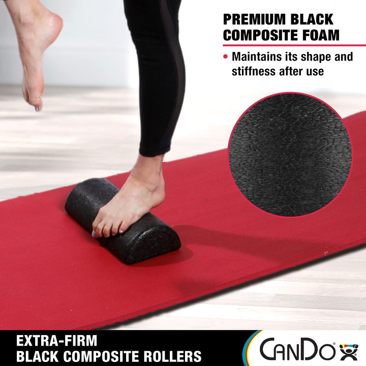 Black Composite High-Density Roller, Half-Round, 6 X 12