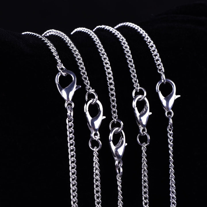 12 Pack Iron DIY Chain Necklaces Lobster Clasp Link Chain Necklaces Silver Plated (18 Inch)
