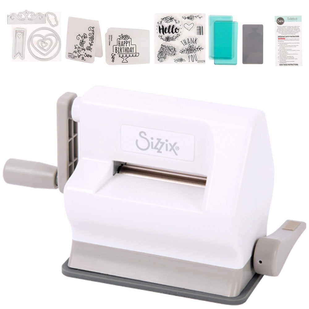 Sidekick Starter Kit 661770 Portable Manual Die Cutting & Embossing Machine for Arts & Crafts, Scrapbooking & Cardmaking, 6.35 cm Opening, 2.5 Opening, White