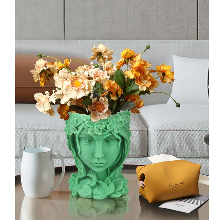 Flower Pot molds, Silicone Planter Mold Vase Pen Holder, Lady Face