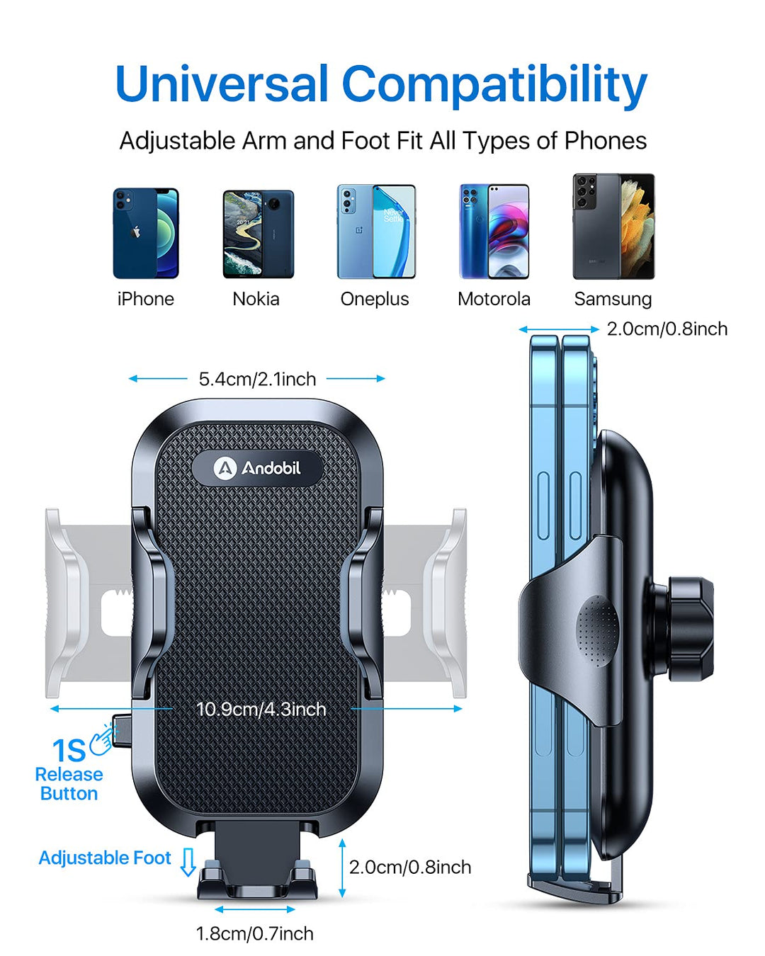 2024 Upgraded Car Phone Holder Mount for Vent, Military Sturdy Metal Clip Air Vent Phone Holder for Your Car Easy Used Cell Phone Car Mount for iPhone 16 15 14 13 12 Pro Max Samsung S24 S23